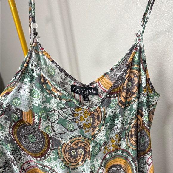 Chic Paisley Maxi Dress - Green and Brown - Picture 4 of 5